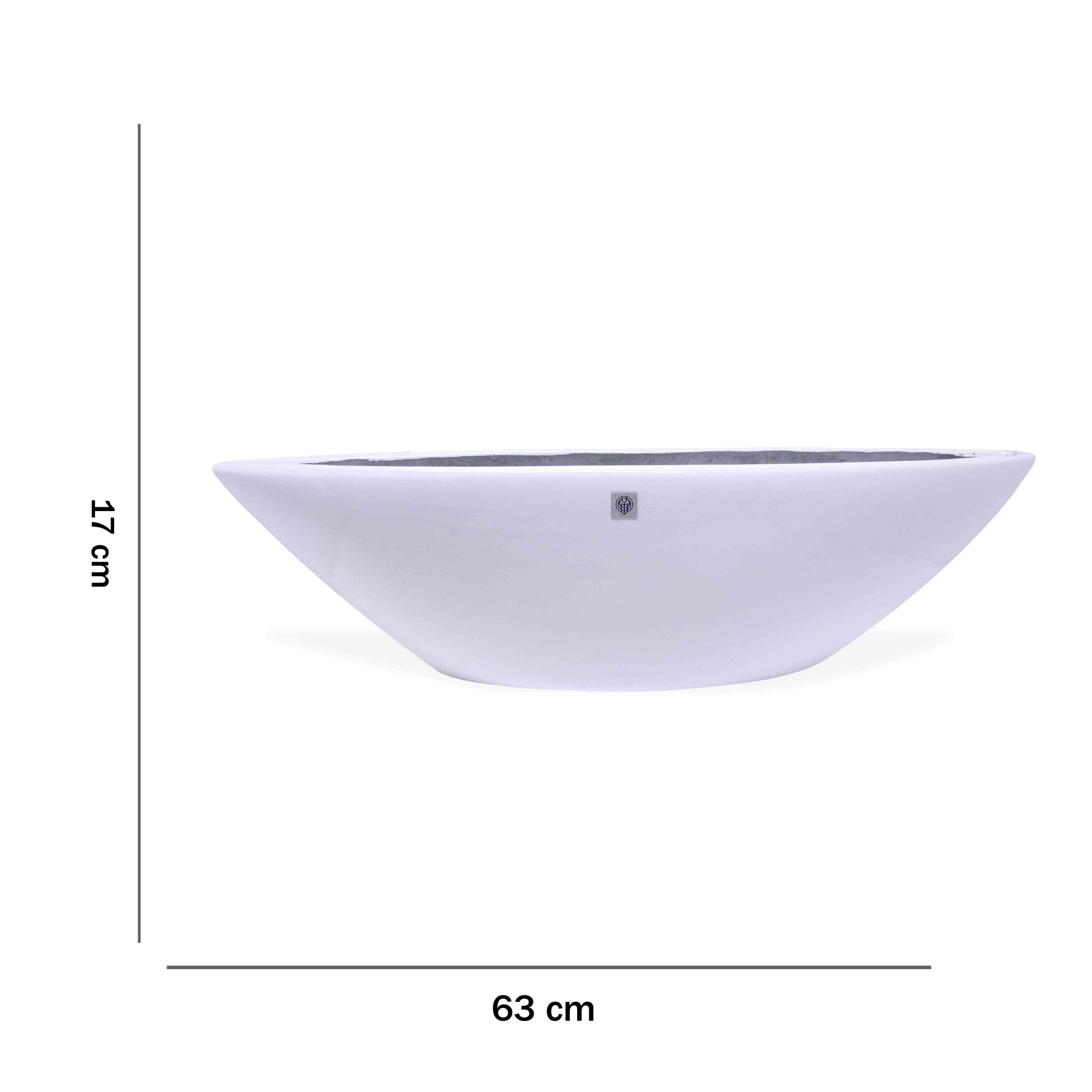 Vaso Decorativo Barca Branco 17x63x17cm - D'Rossi
