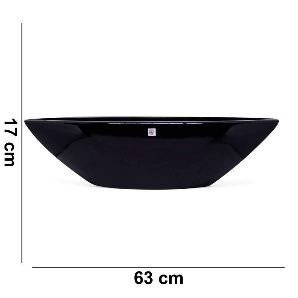 Vaso Decorativo Barca Preto 17x63x17 cm - D'Rossi