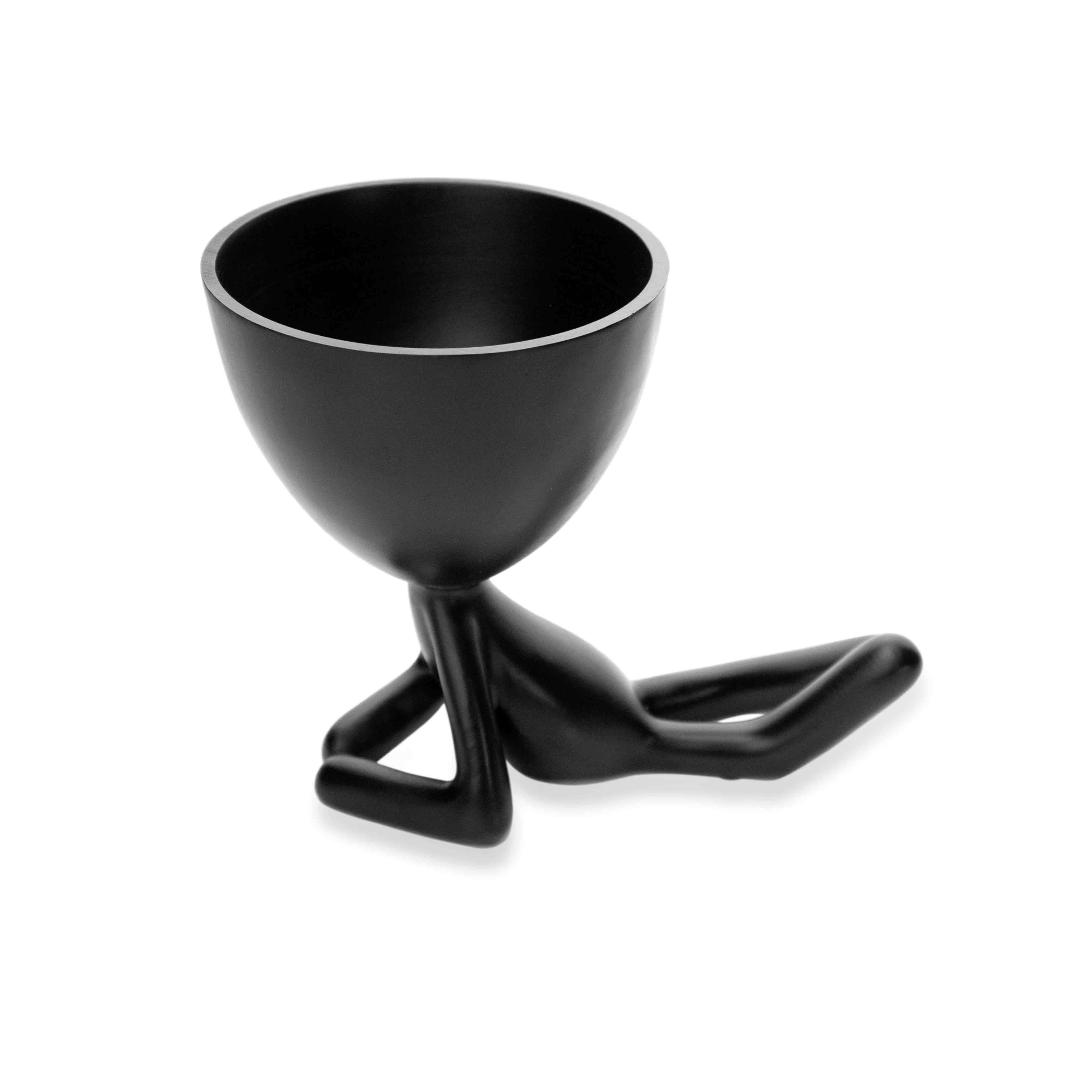 Vaso Decorativo Bob Robert Plant Deitado em Poliresina Preto 13x14x10 cm - D'Rossi