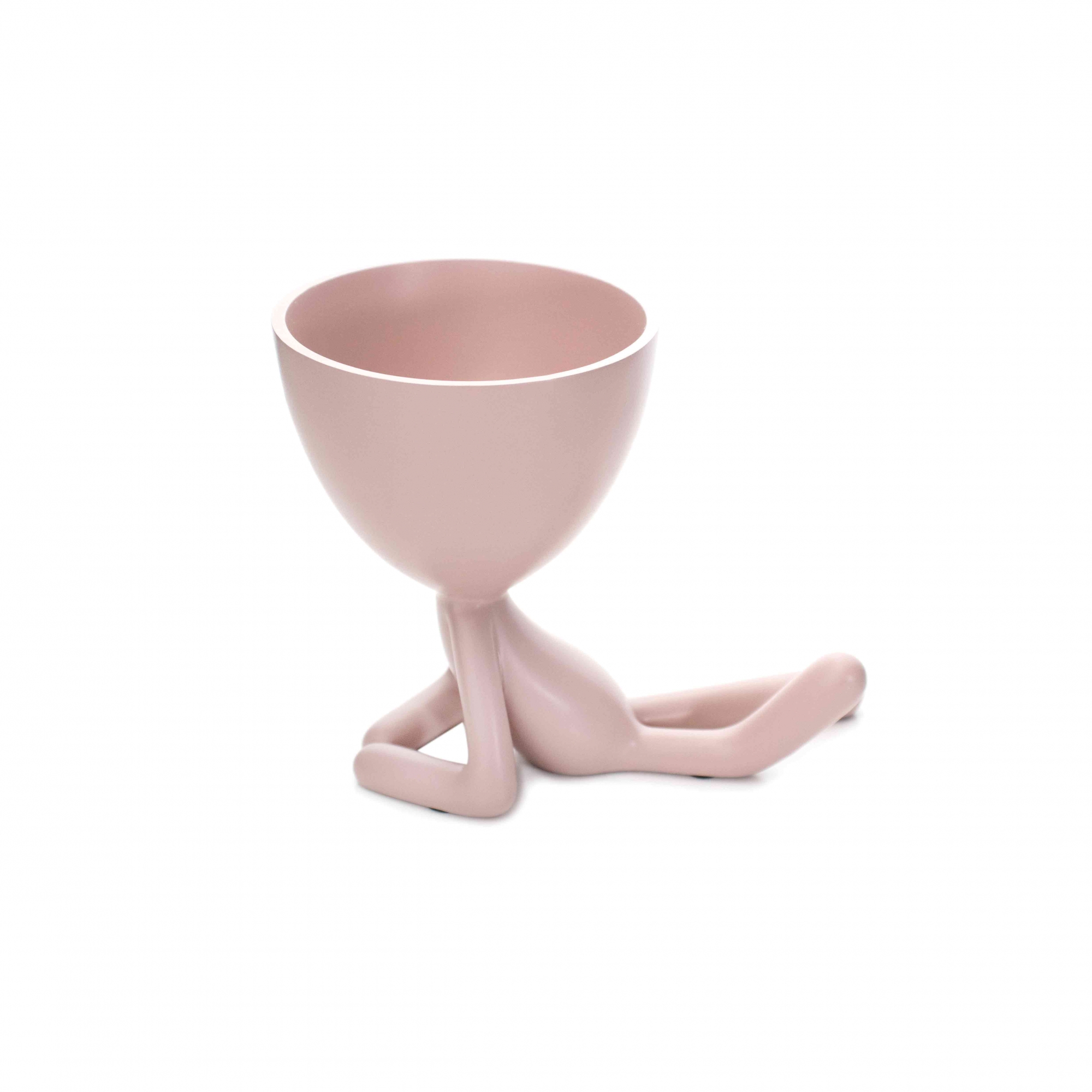 Vaso Decorativo Bob Robert Plant Deitado em Poliresina Rosa 13x14x10 cm - D'Rossi