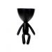 Vaso Decorativo Bob Robert Plant Sentando em Poliresina Preto 18x10x10 cm - D'Rossi