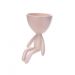 Vaso Decorativo Bob Robert Plant Sentando em Poliresina Rosa 18x10x10 cm - D'Rossi