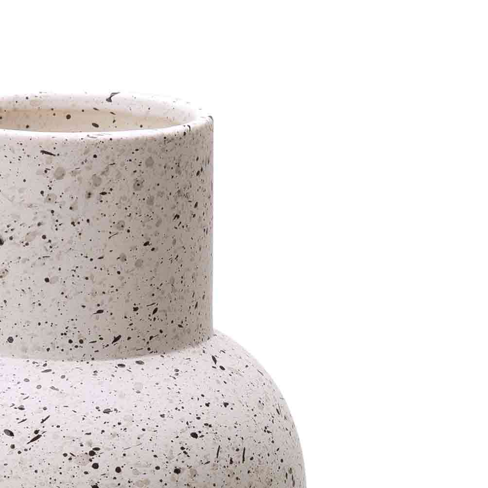 Vaso Decorativo Cilíndrico em Cerâmica Branco 24x11 cm - D'Rossi