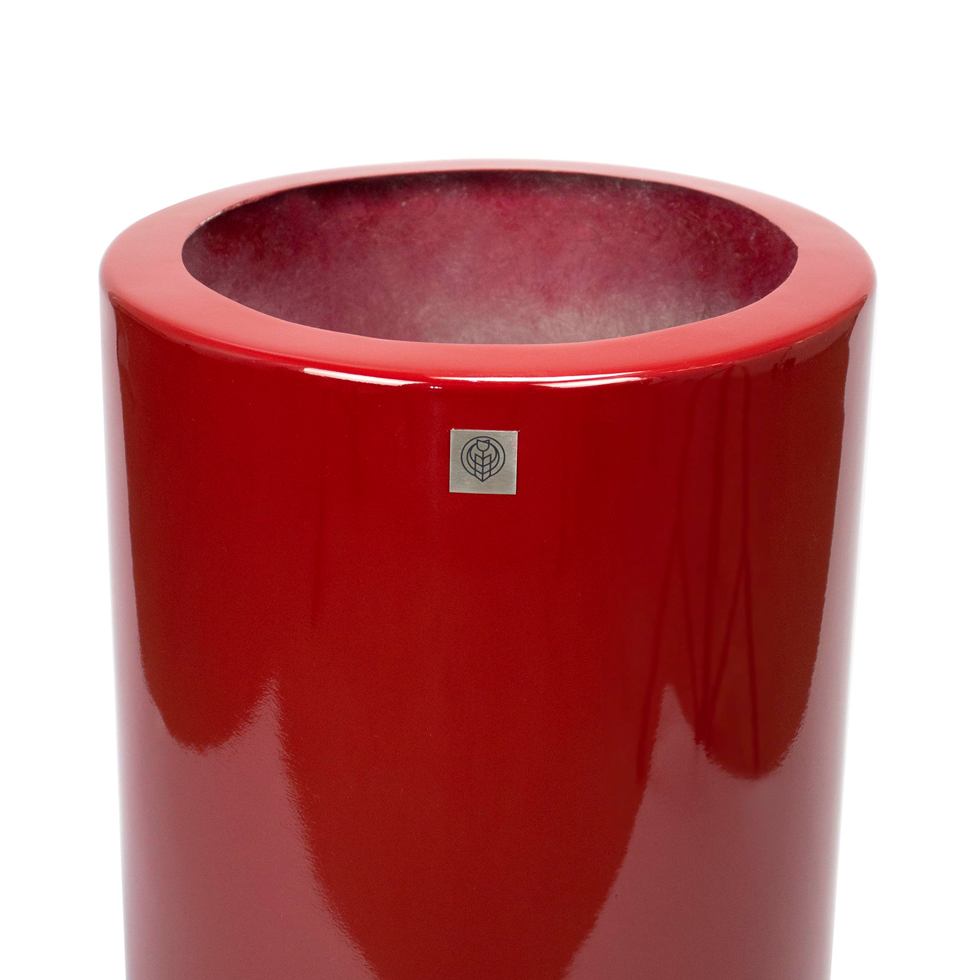 Vaso Decorativo Cilindro Vermelho Lira 70x34x34 cm - D'Rossi