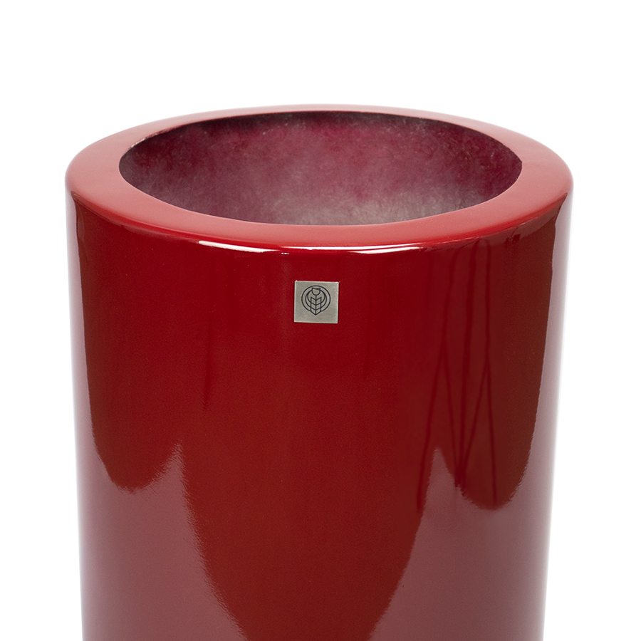 Vaso Decorativo Cilindro Vermelho Lira 89x34x34 cm - D'Rossi