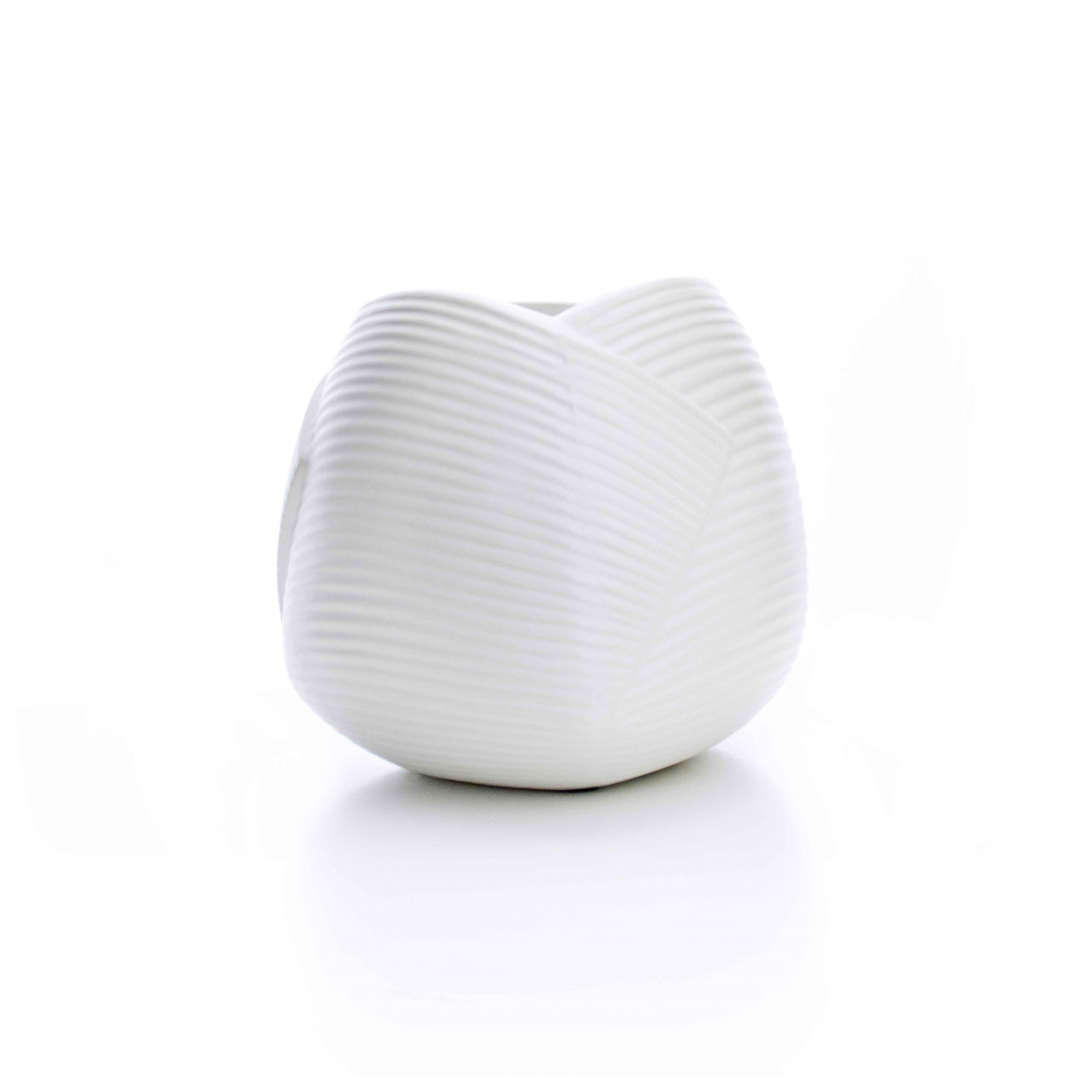 Vaso Decorativo Dobradura Branco em Cerâmica 16,5x17,5 cm - D'Rossi