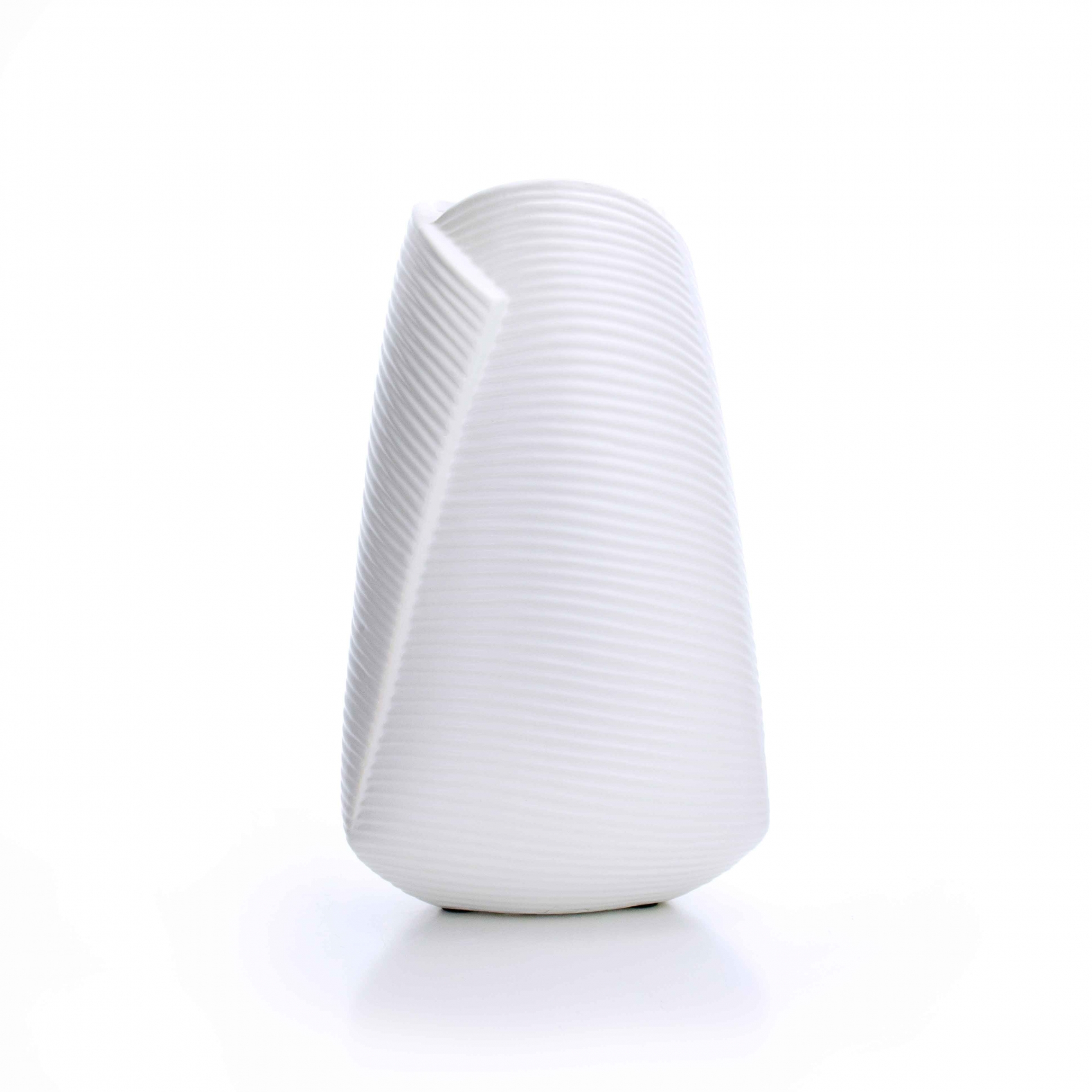 Vaso Decorativo Dobradura Branco em Cerâmica 25x16 cm - D'Rossi