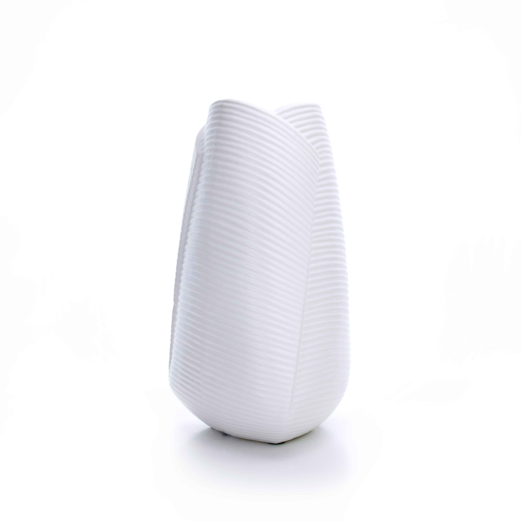 Vaso Decorativo Dobradura Branco em Cerâmica 25x16 cm - D'Rossi