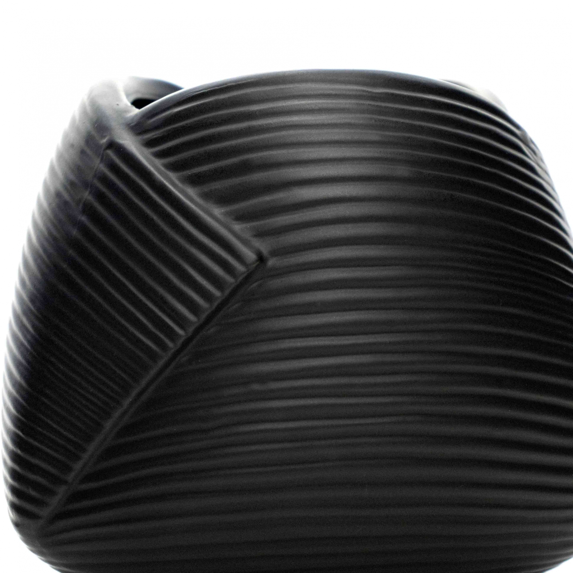 Vaso Decorativo Dobradura Preto em Cerâmica 16,5x17,5 cm - D'Rossi