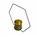 Vaso Decorativo Metal para Pendurar Dourado e Preto 29x33 cm - D'Rossi
