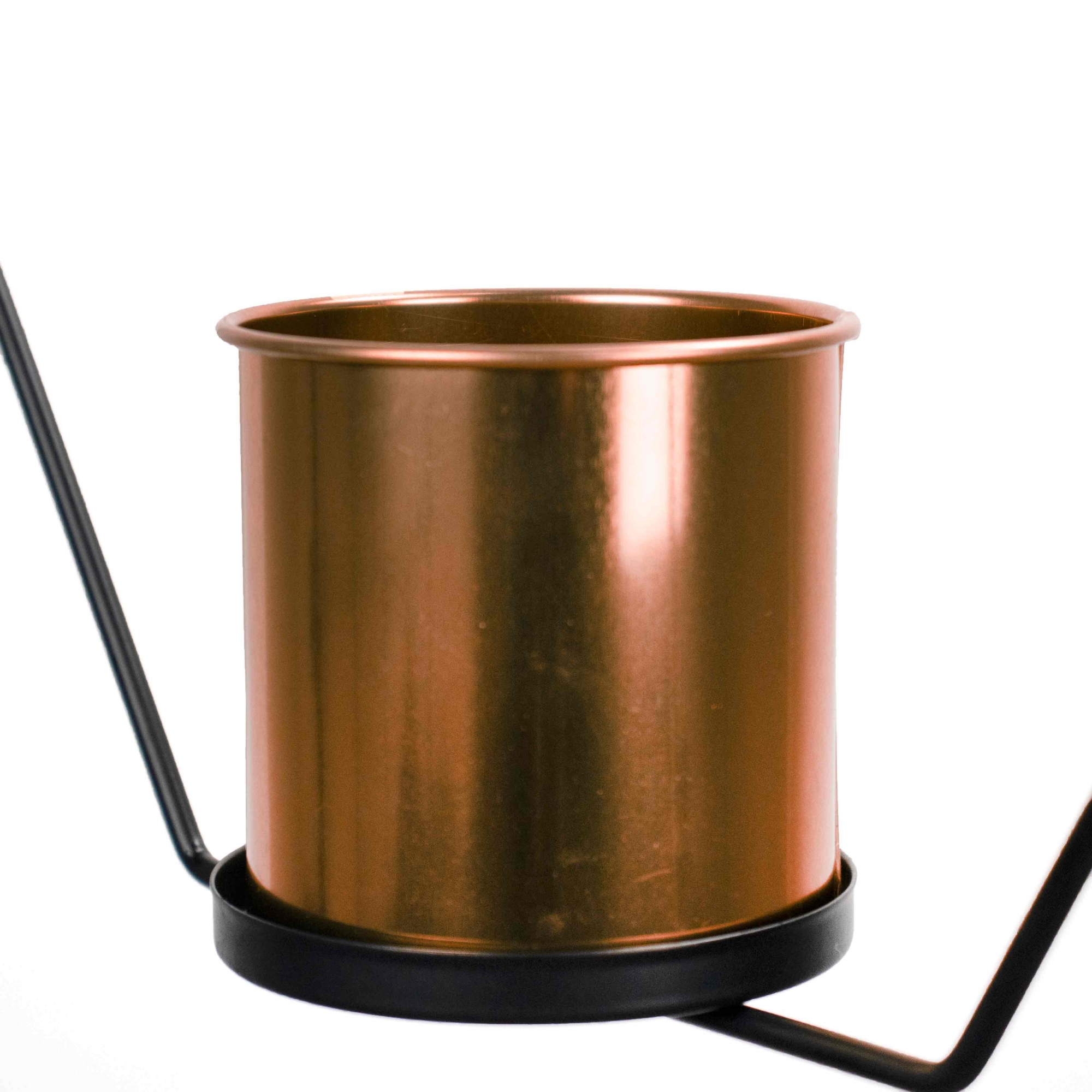 Vaso Decorativo Metal para Pendurar Rose e Preto 29x33 cm - D'Rossi