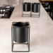 Vaso Decorativo Preto com Suporte em Metal 16x11 cm - D'Rossi