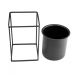 Vaso Decorativo Preto com Suporte em Metal 16x11 cm - D'Rossi