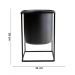 Vaso Decorativo Preto com Suporte em Metal 16x11 cm - D'Rossi