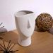 Vaso Decorativo Rosto Areia em Cerâmica 23x15 cm - D'Rossi