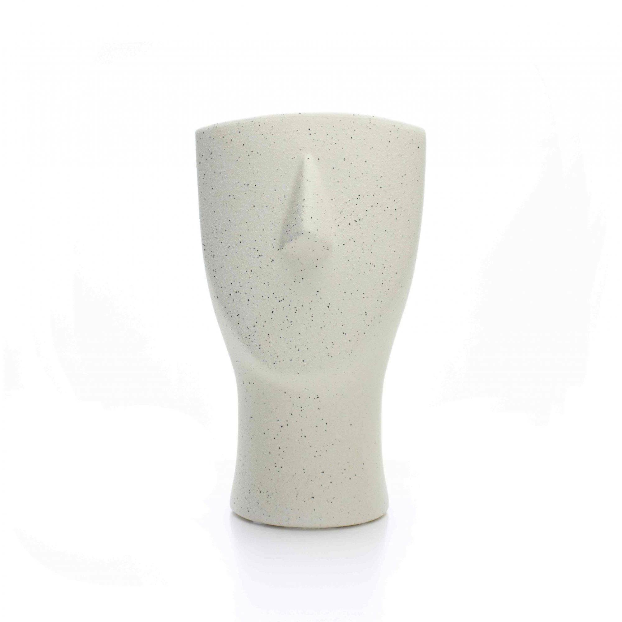 Vaso Decorativo Rosto Areia em Cerâmica 23x15 cm - D'Rossi