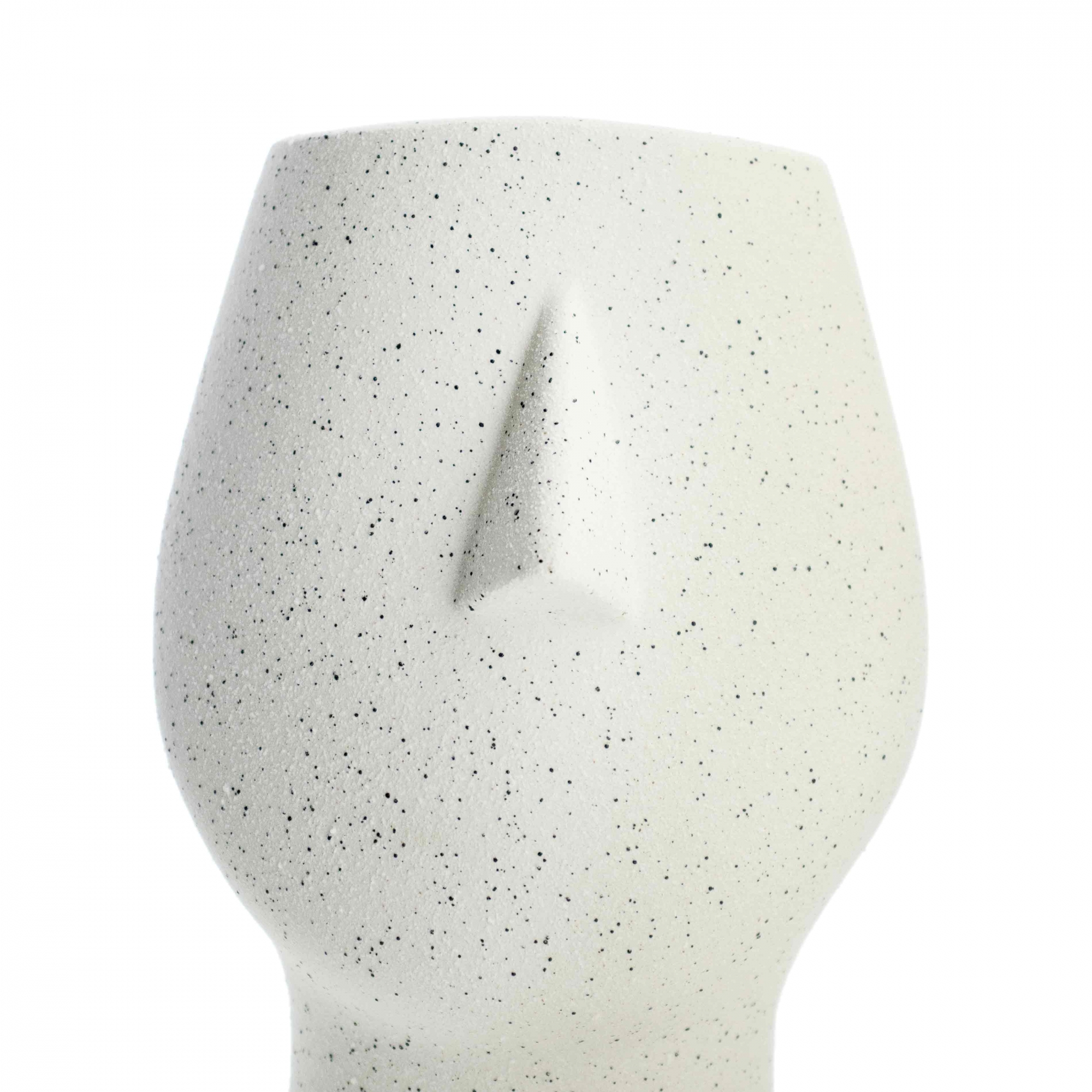 Vaso Decorativo Rosto Areia em Cerâmica 25,5x26 cm - D'Rossi