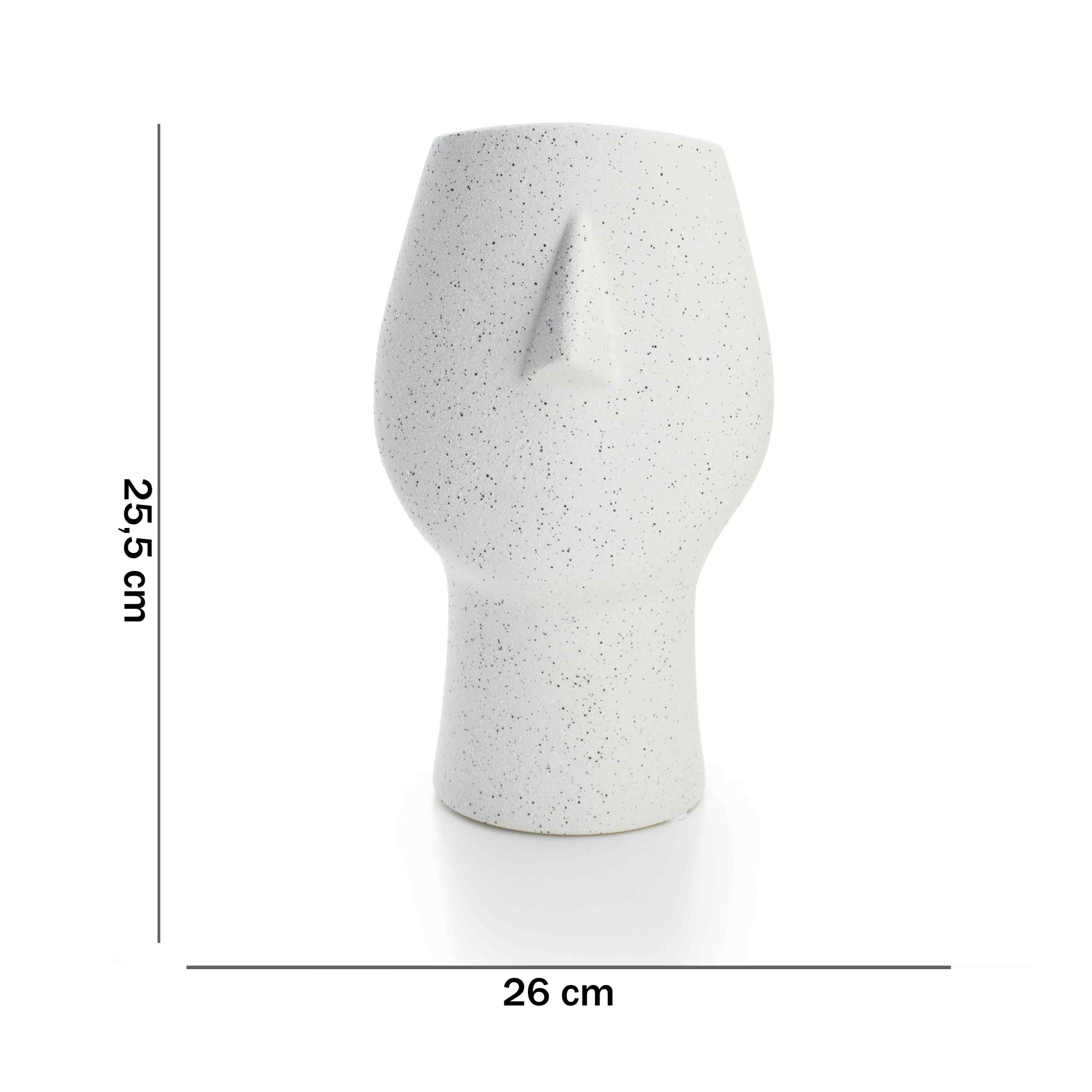 Vaso Decorativo Rosto Areia em Cerâmica 25,5x26 cm - D'Rossi