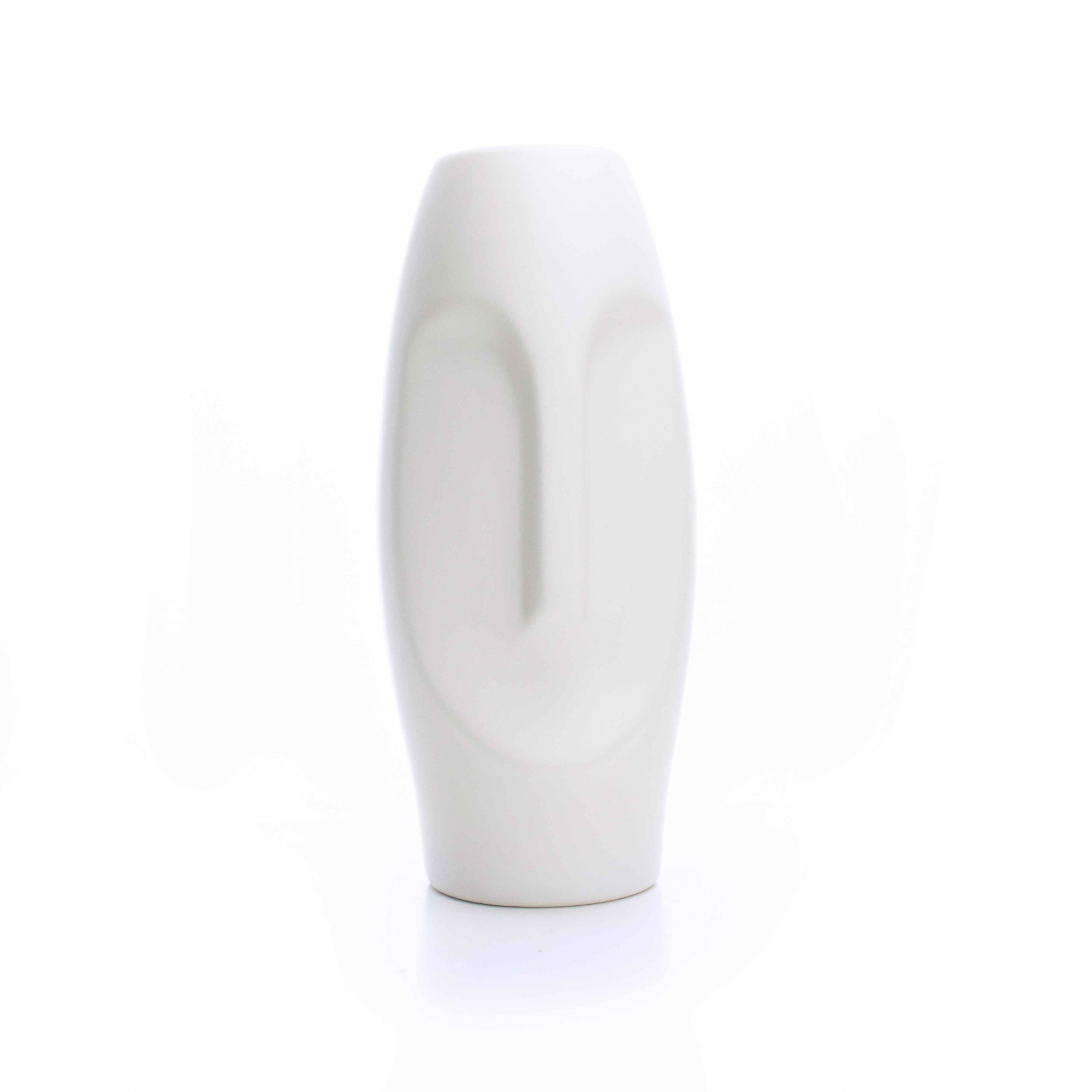 Vaso Decorativo Rosto Branco Mate em Cerâmica 25x12 cm - D'Rossi