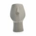 Vaso Decorativo Rosto Cinza Escuro em Cerâmica 25,5x26 cm - D'Rossi