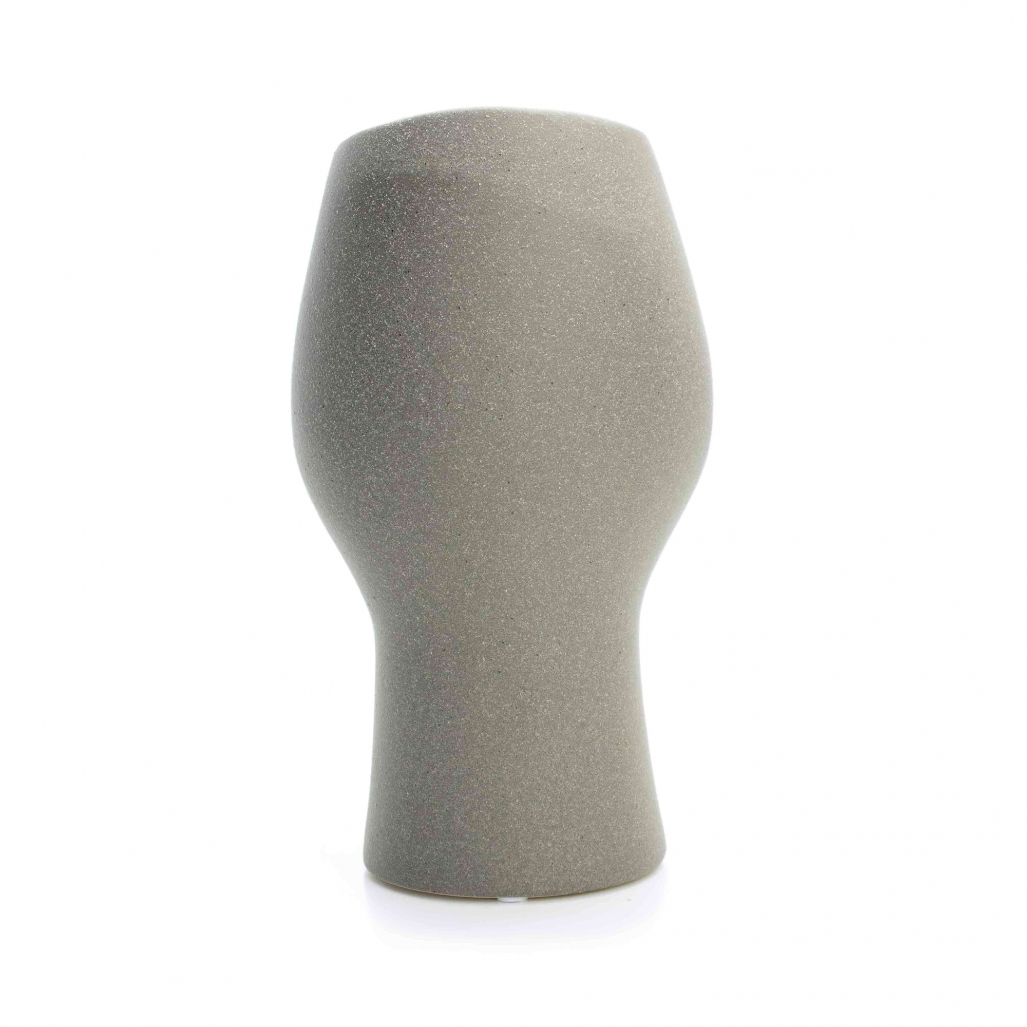 Vaso Decorativo Rosto Cinza Escuro em Cerâmica 25,5x26 cm - D'Rossi