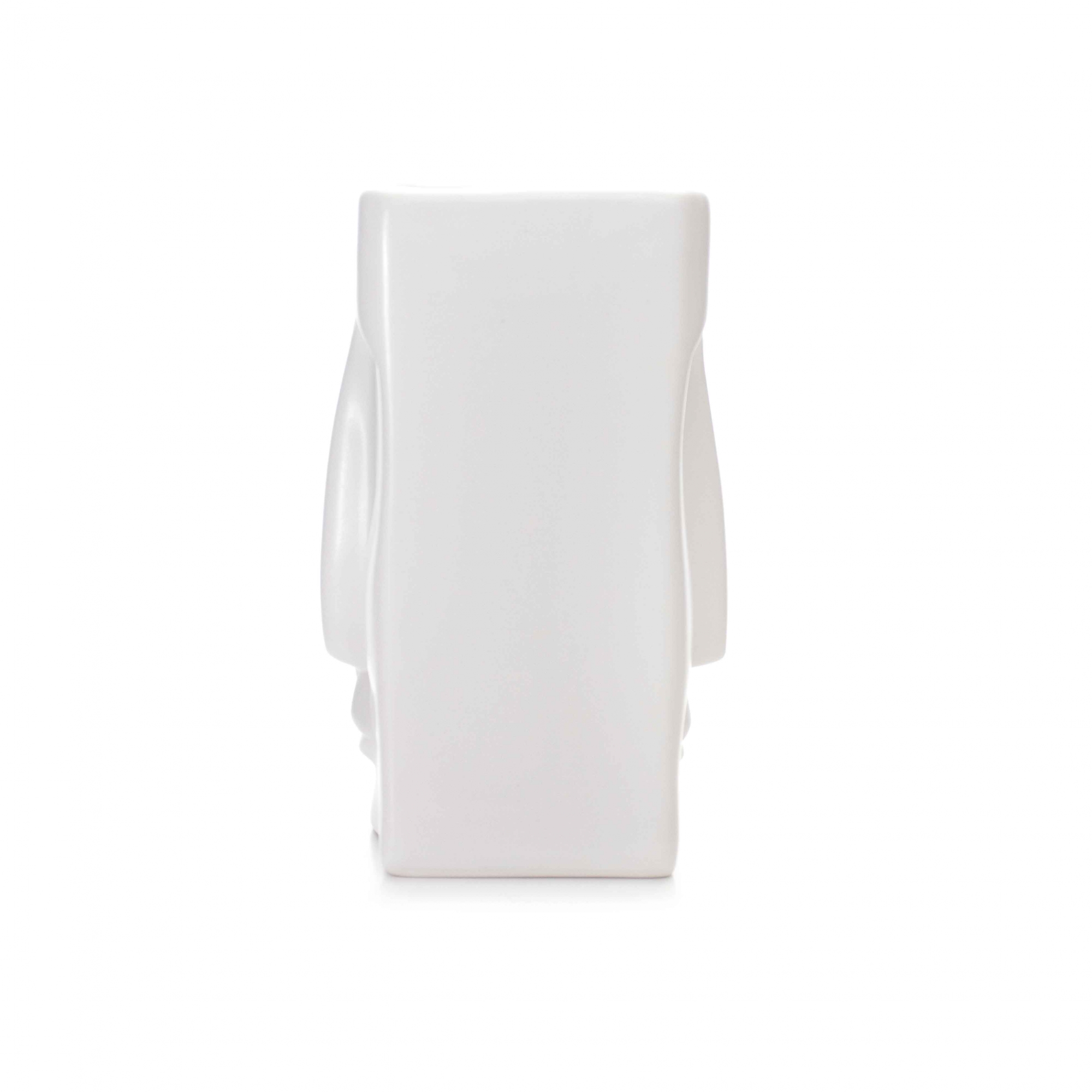 Vaso Decorativo Rosto Em Cerâmica Retangular Branco 17x10 Cm - D'Rossi