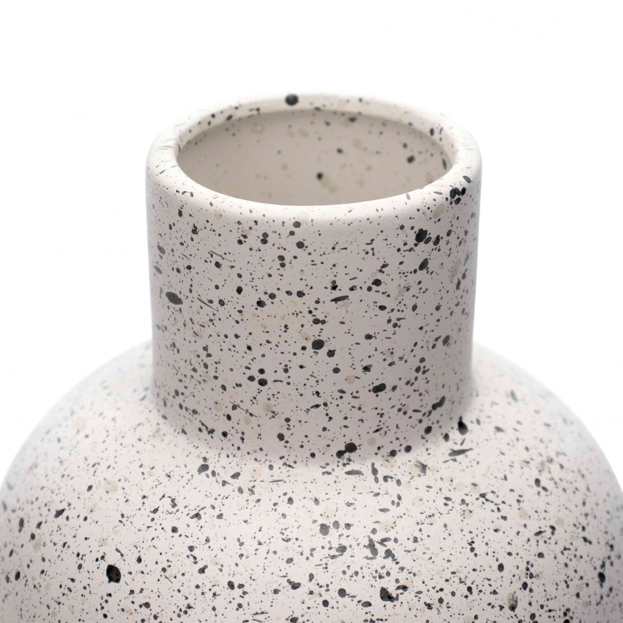 Vaso Decorativo em Cerâmica Flocos Branco 20x13 cm - D'Rossi