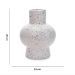 Vaso Decorativo em Cerâmica Flocos Branco 20x13 cm - D'Rossi