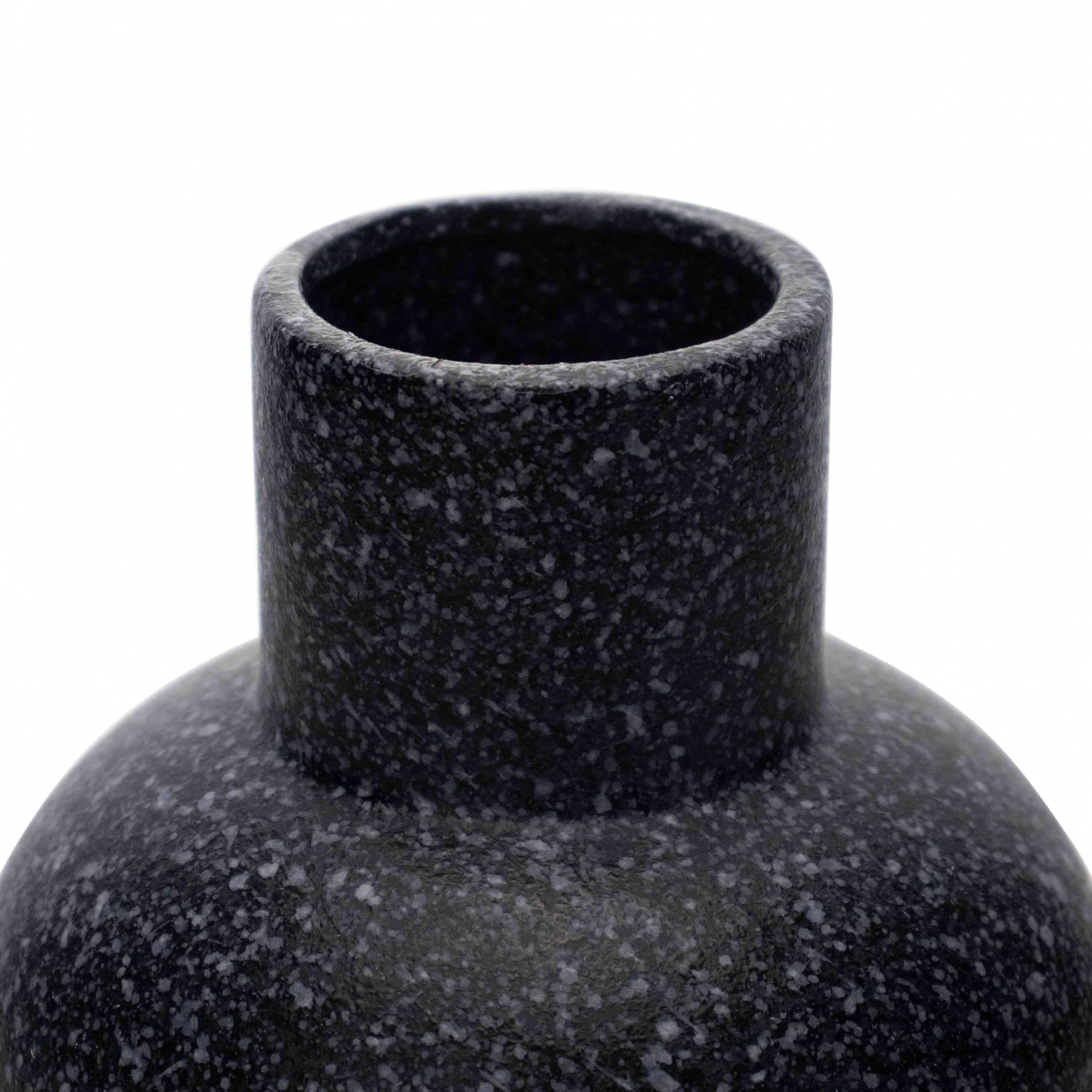 Vaso Decorativo em Cerâmica Flocos Preto 20x13 cm - D'Rossi