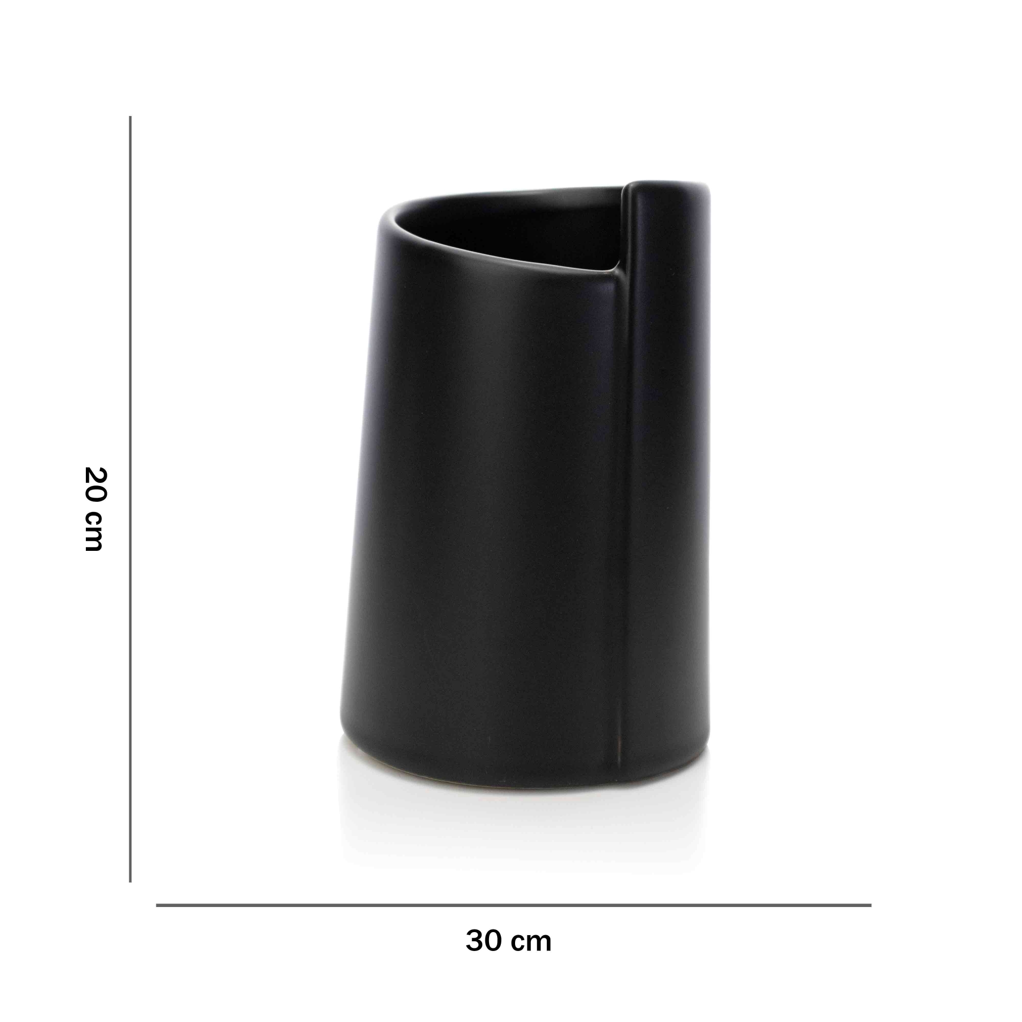 Vaso Decorativo em Cerâmica Preto 20x30 cm - D'Rossi