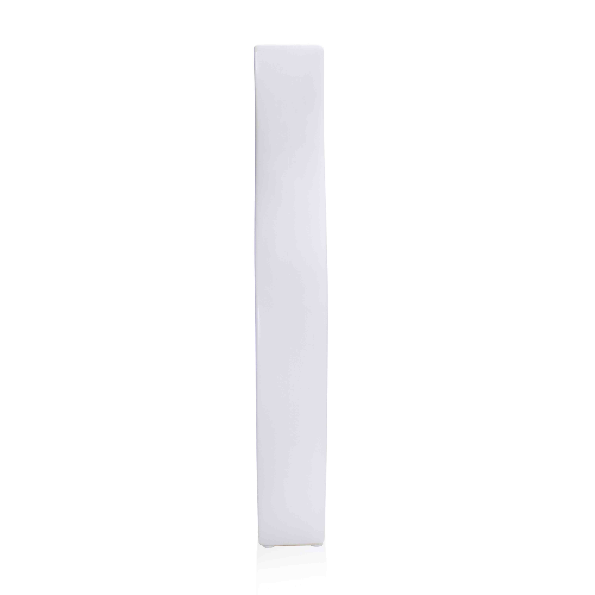 Vaso Decorativo em Cerâmica Vasado Branco 39,5x12 cm - D'Rossi