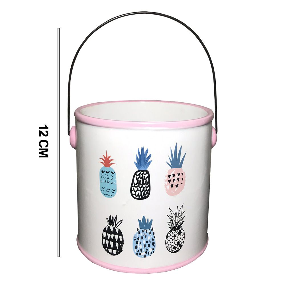 Vaso Decorativo em Cerâmica com Alça 12cm - D'Rossi
