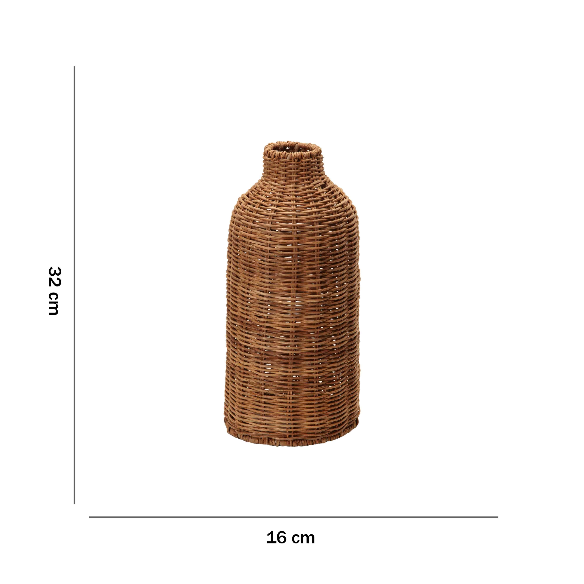 Vaso Decorativo em Rattan 32x16 cm - D'Rossi