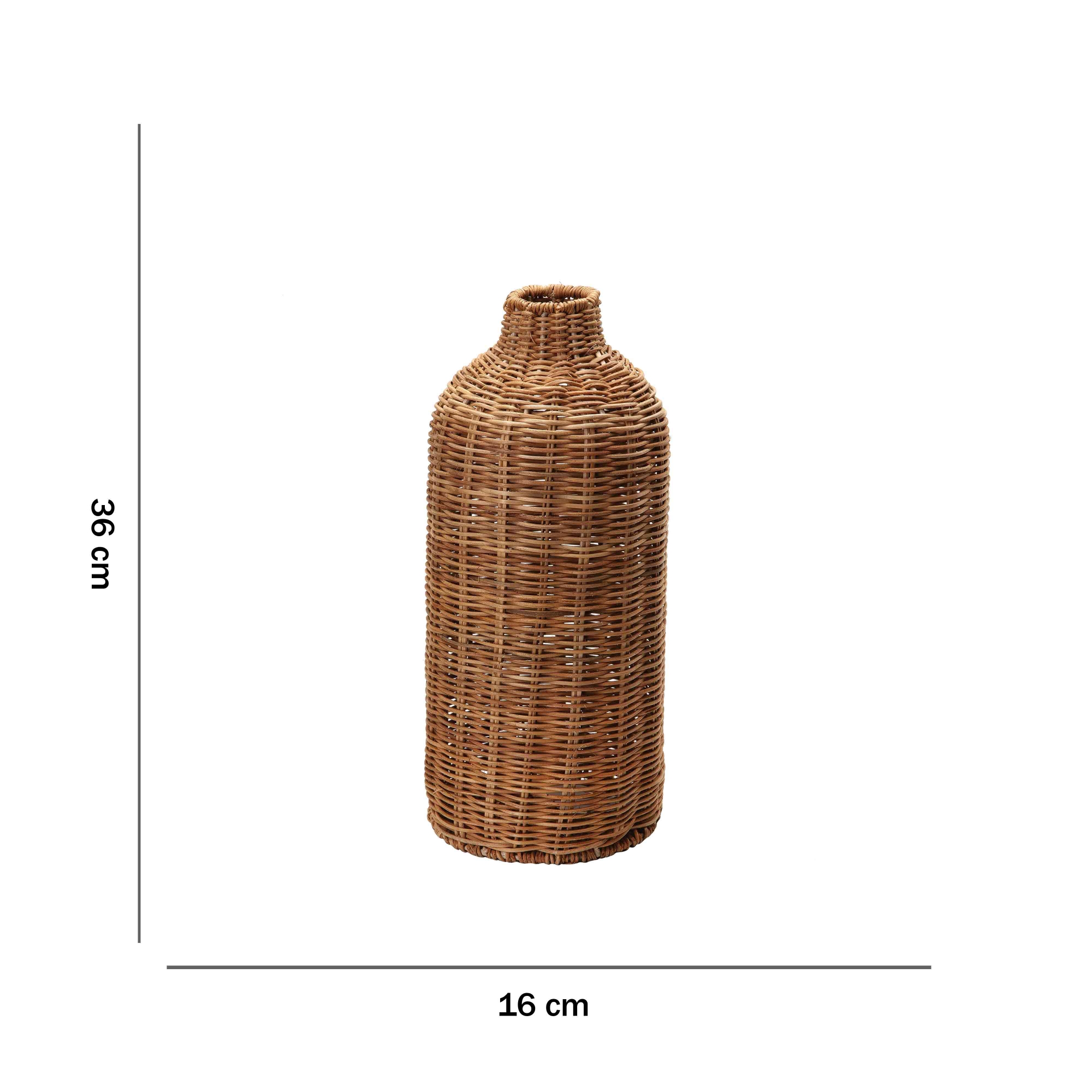Vaso Decorativo em Rattan 36x16 cm - D'Rossi