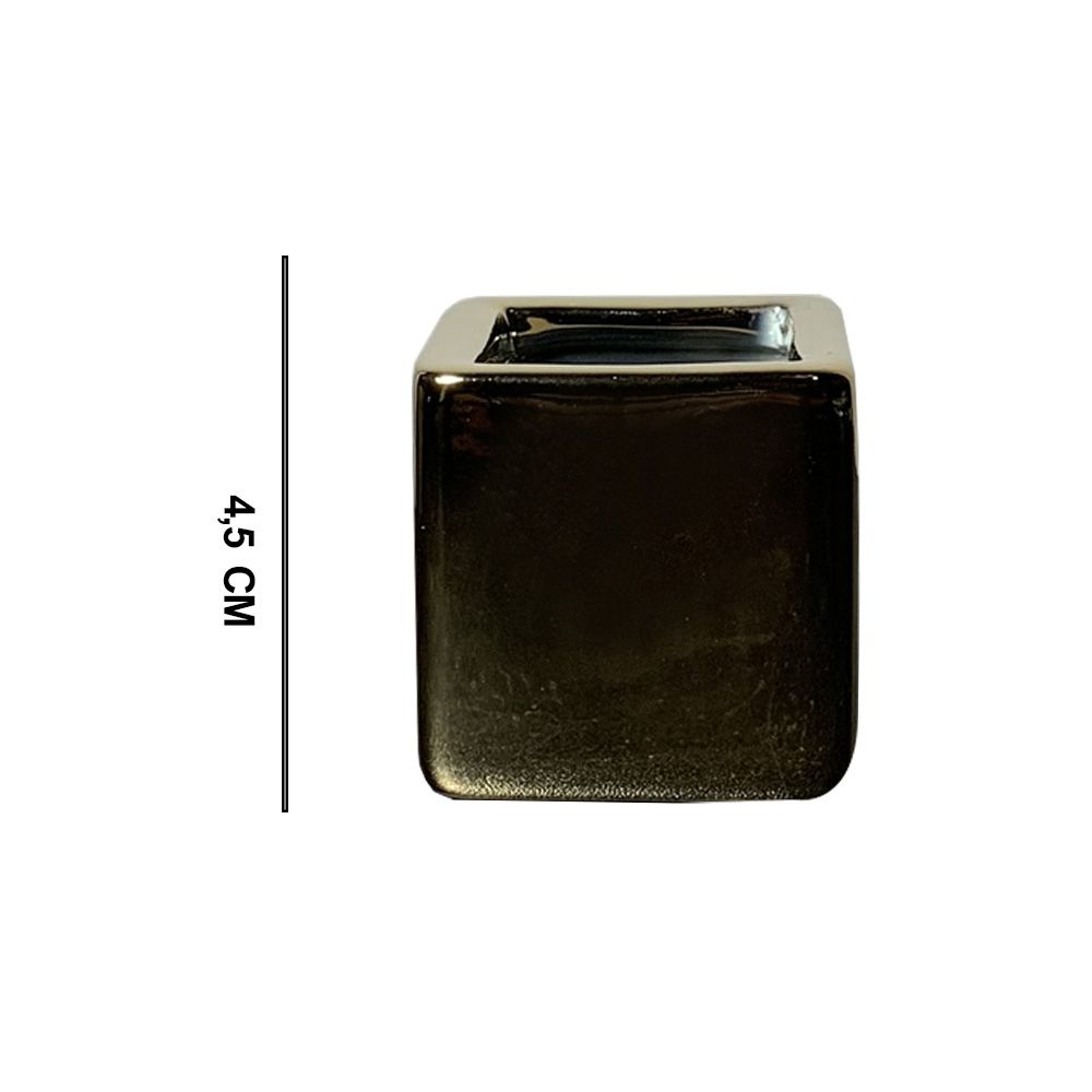 Vaso em Cerâmica Dourado 4,5cm - D'Rossi
