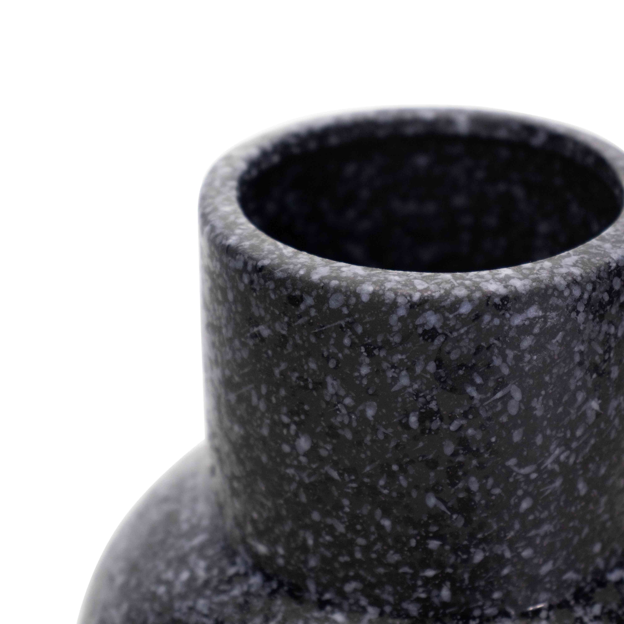 Vaso em Cerâmica Flocos Preto 24x13 cm - D'Rossi