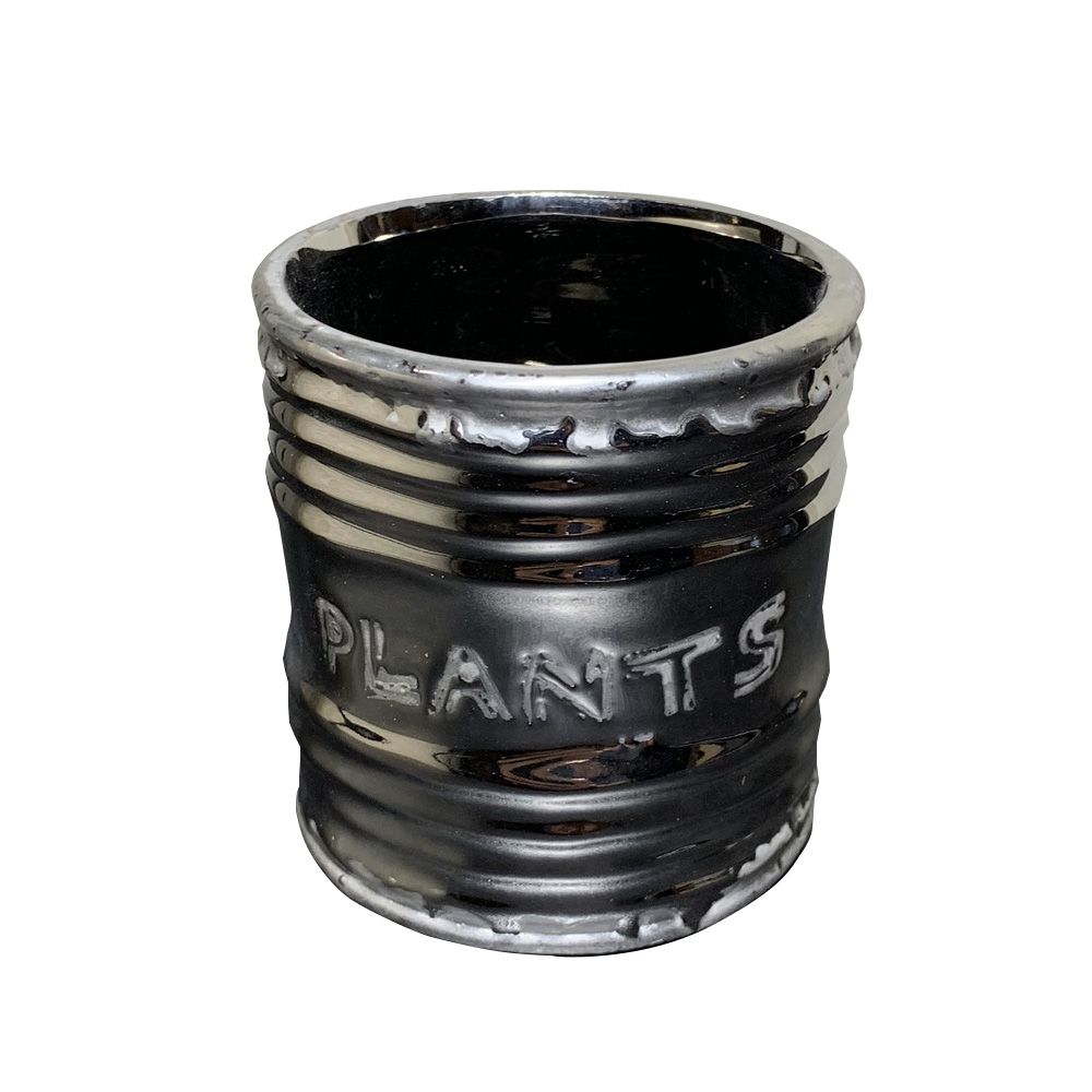 Vaso em Cerâmica Prata 7,2cm - D'Rossi