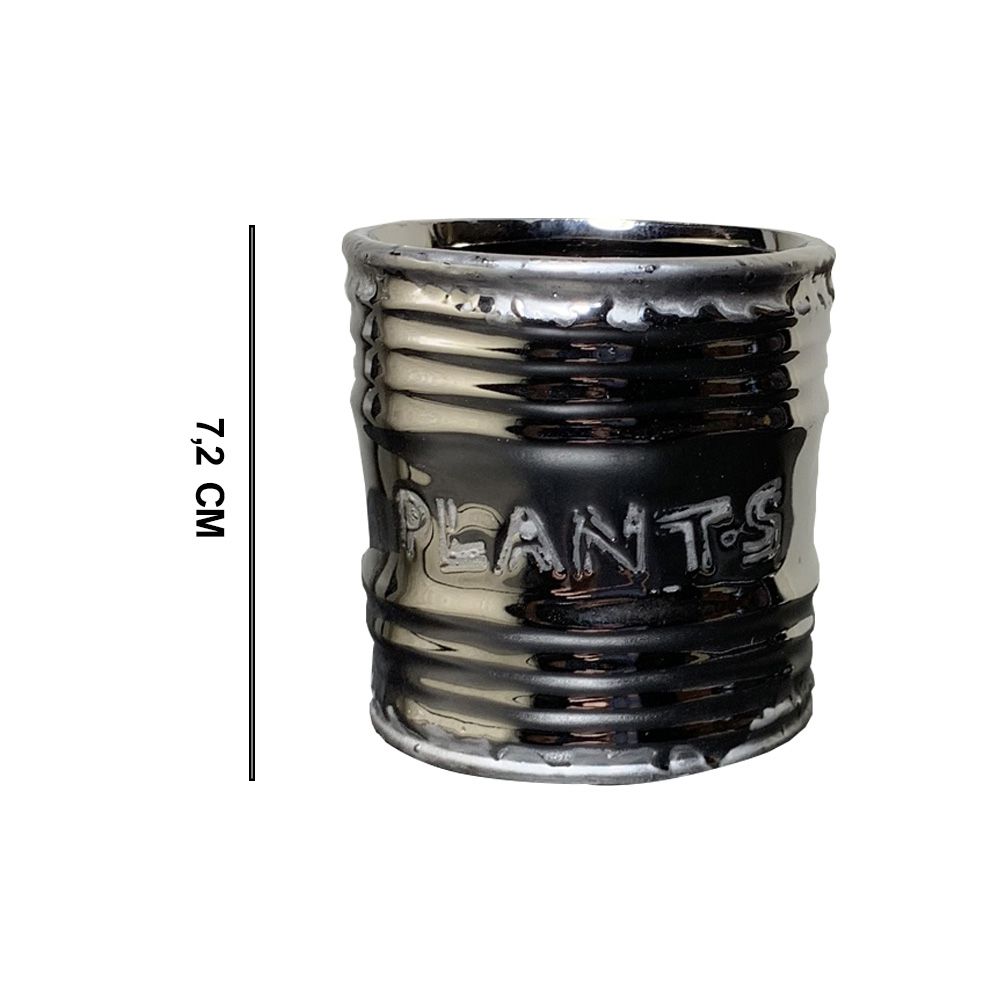 Vaso em Cerâmica Prata 7,2cm - D'Rossi