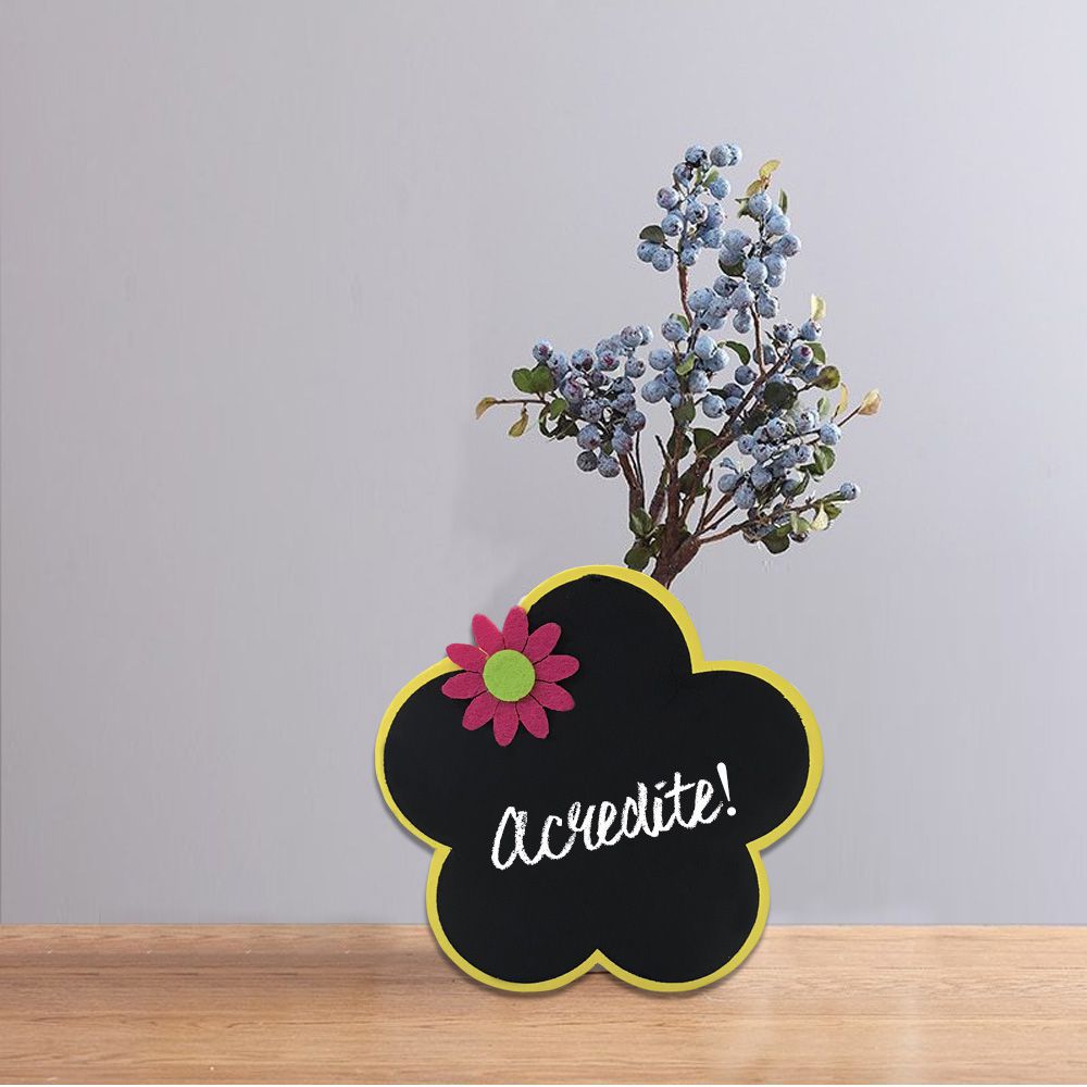 Vaso placa para Flor Amarelo 10X5cm - D'Rossi