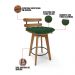 kit 04 Banquetas Giratória Costela Veludo Verde Base Madeira MA70 - D'Rossi