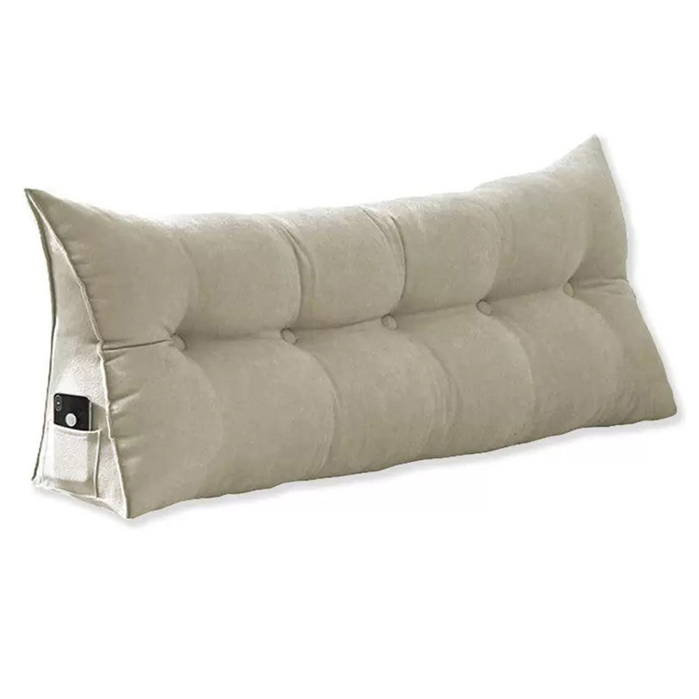 Almofada Para Cabeceira Apoio 140cm Suede Bege - DS Estofados