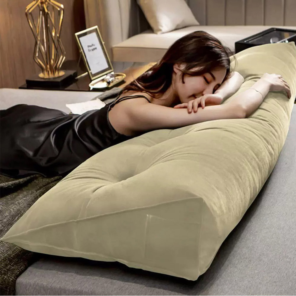 Almofada Para Cabeceira Apoio 140cm Suede Bege - DS Estofados