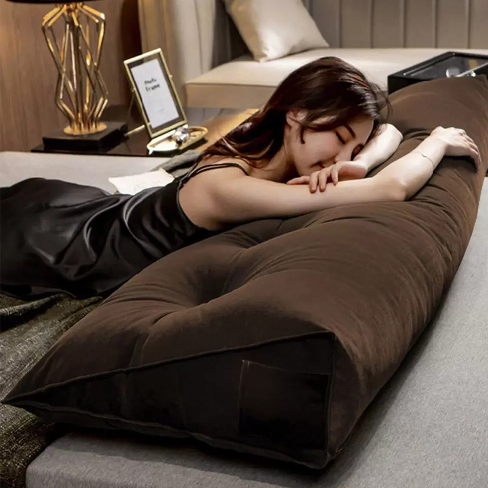 Almofada Para Cabeceira Apoio 140cm Suede Marrom - DS Estofados