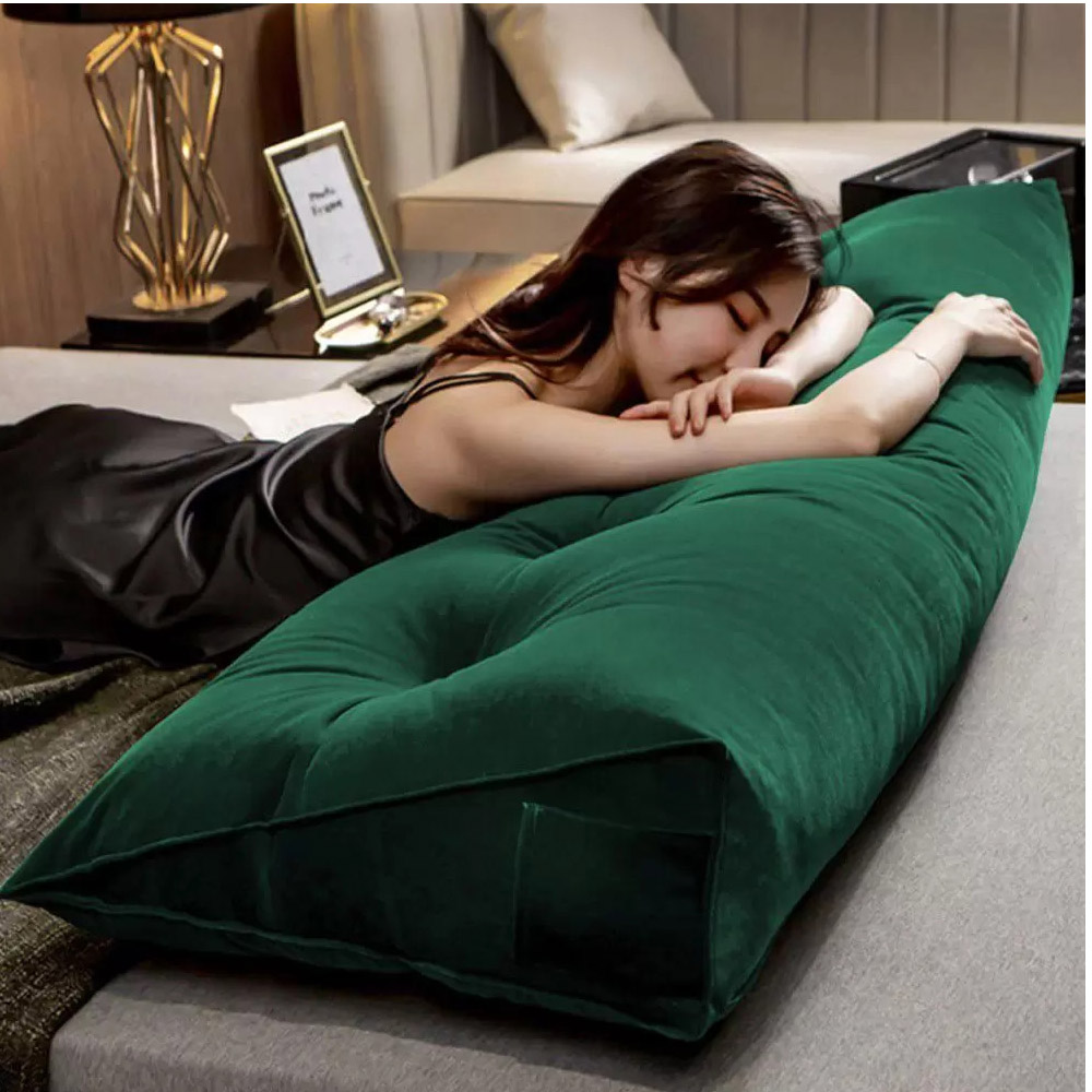 Almofada Para Cabeceira Apoio 140cm Suede Verde - DS Estofados