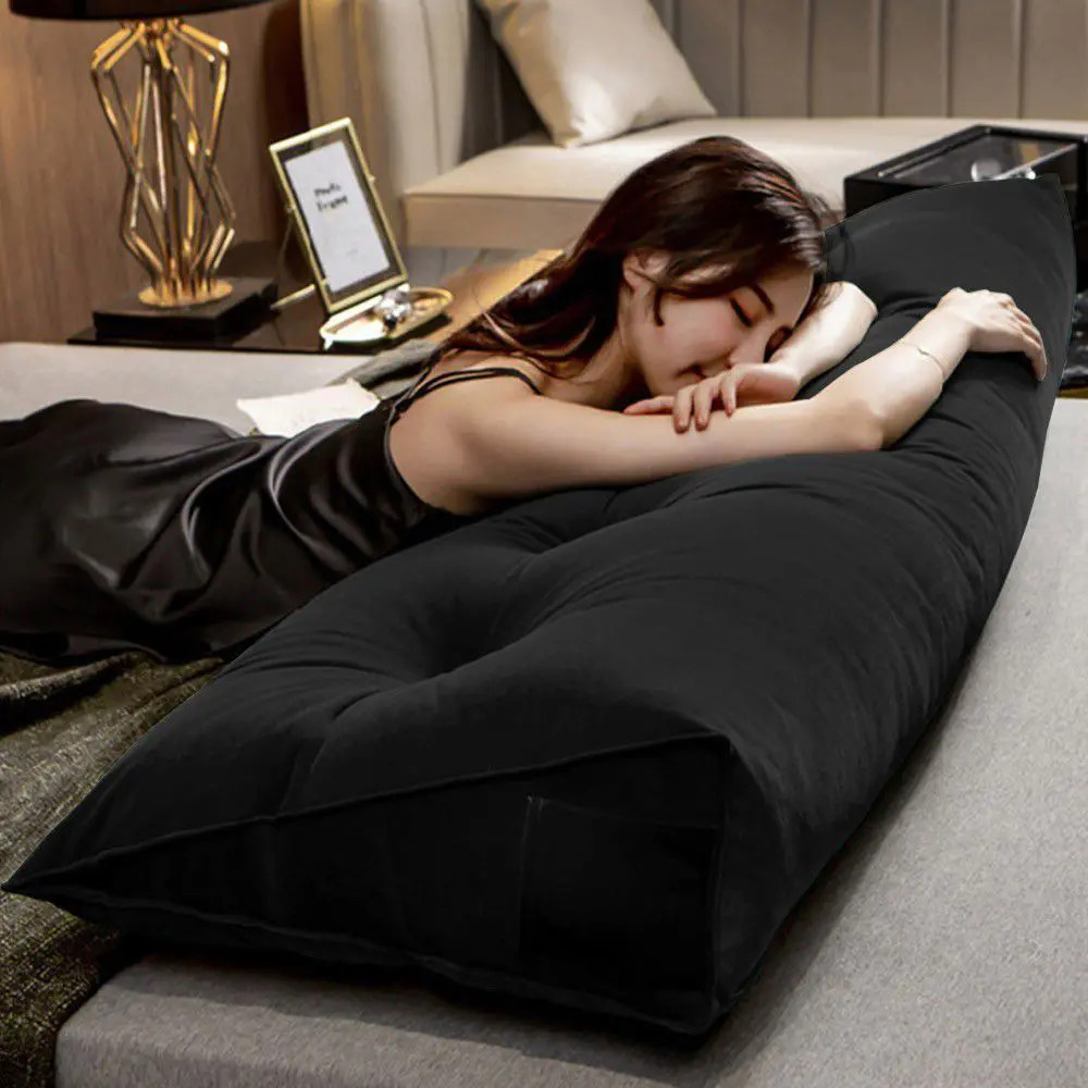 Almofada Para Cabeceira Apoio 160cm Suede Preto - DS Estofados