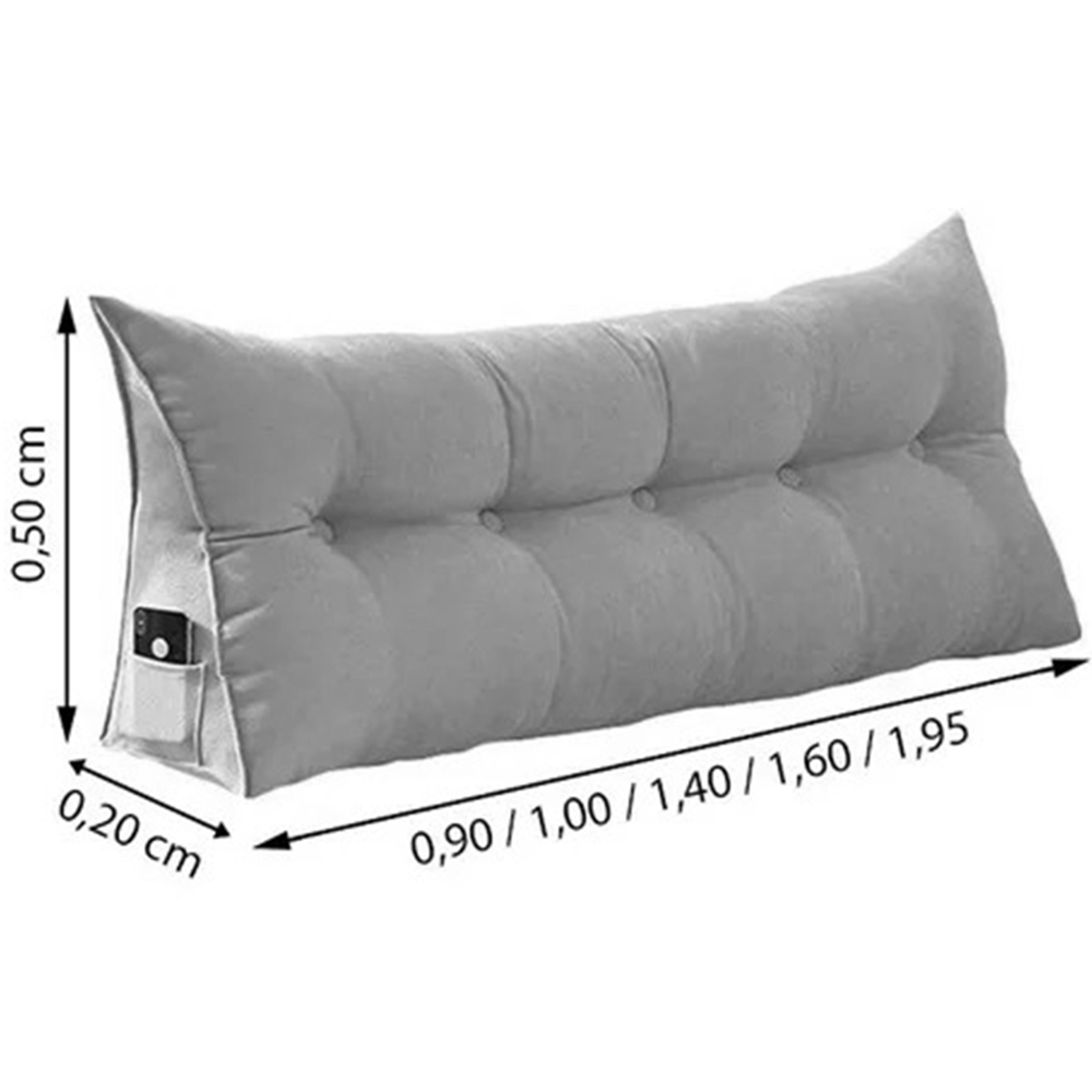 Almofada Para Cabeceira Apoio 90cm Suede Marrom - DS Estofados