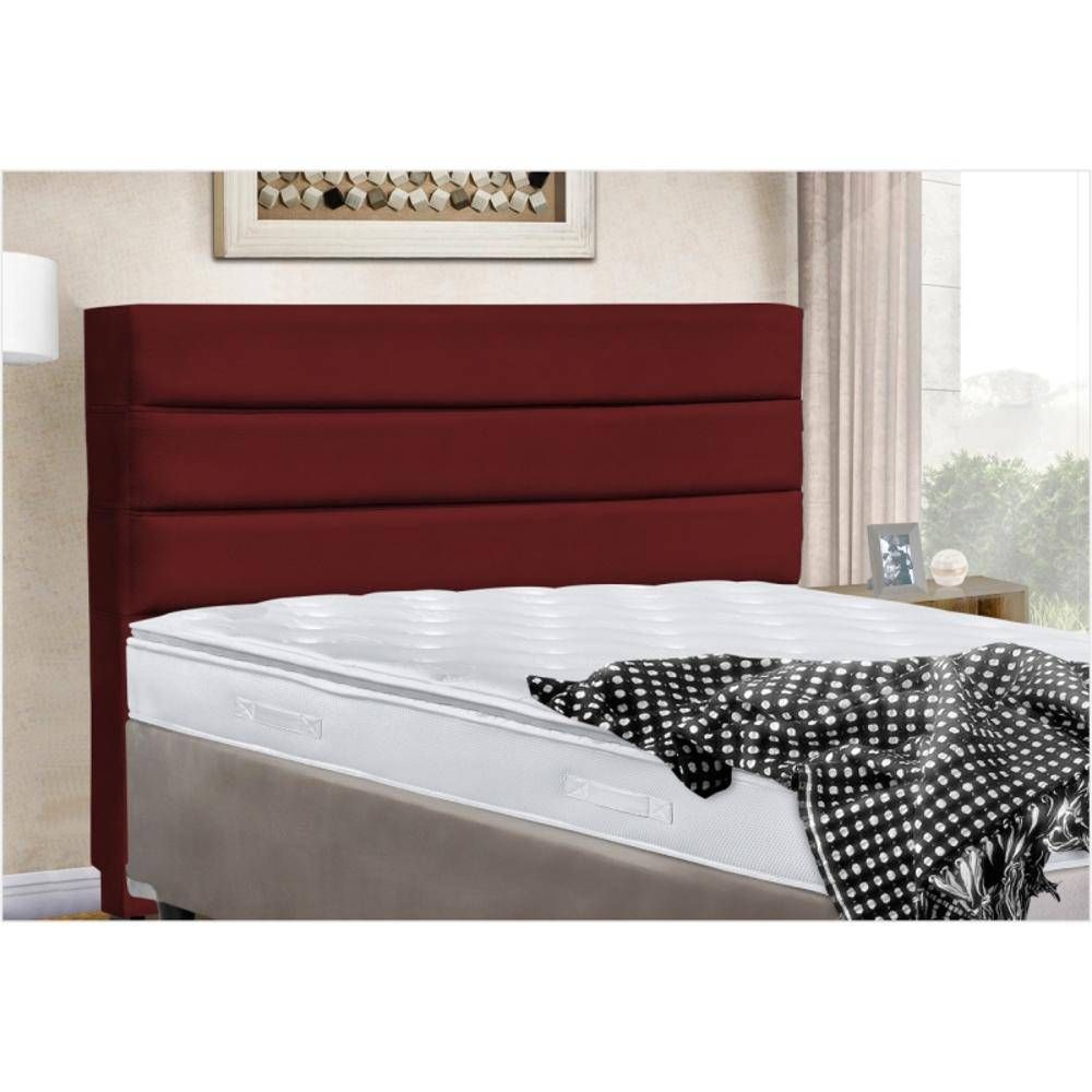 Cabeceira Cama Box King 190cm Turim Suede Vermelho - DS Estofados