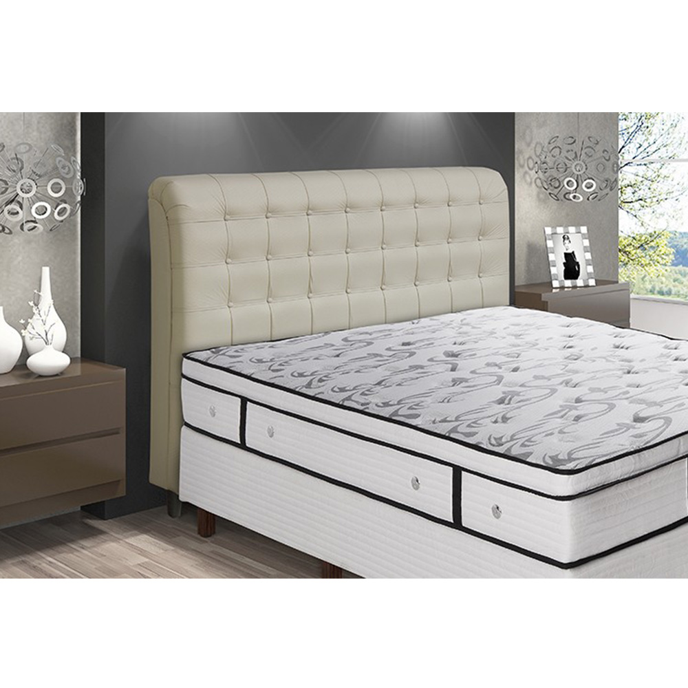 Cabeceira Casal 140cm Ana Para Cama Box Napa Bege - DS Estofados