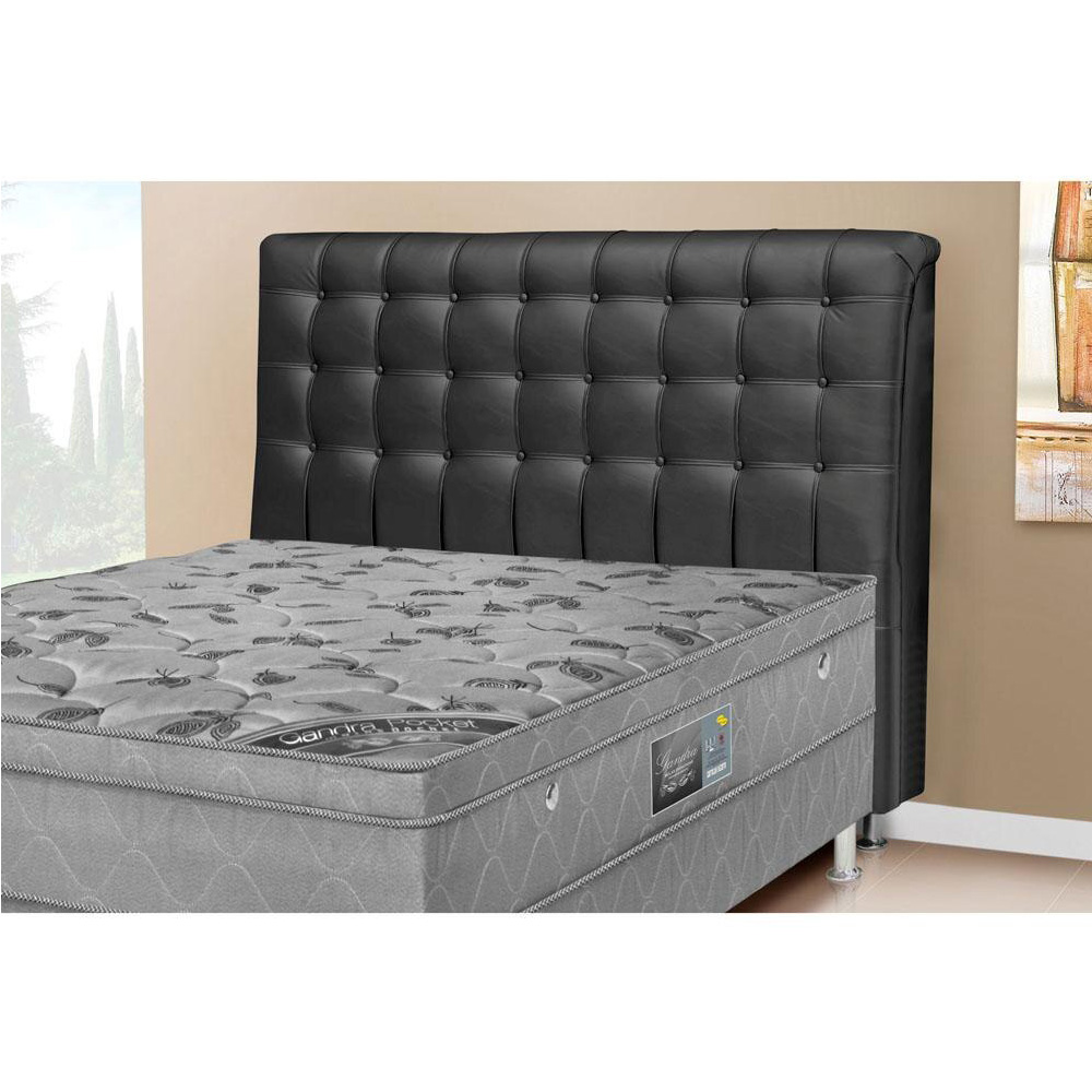 Cabeceira Casal 140cm Ana Para Cama Box Napa Preto - DS Estofados