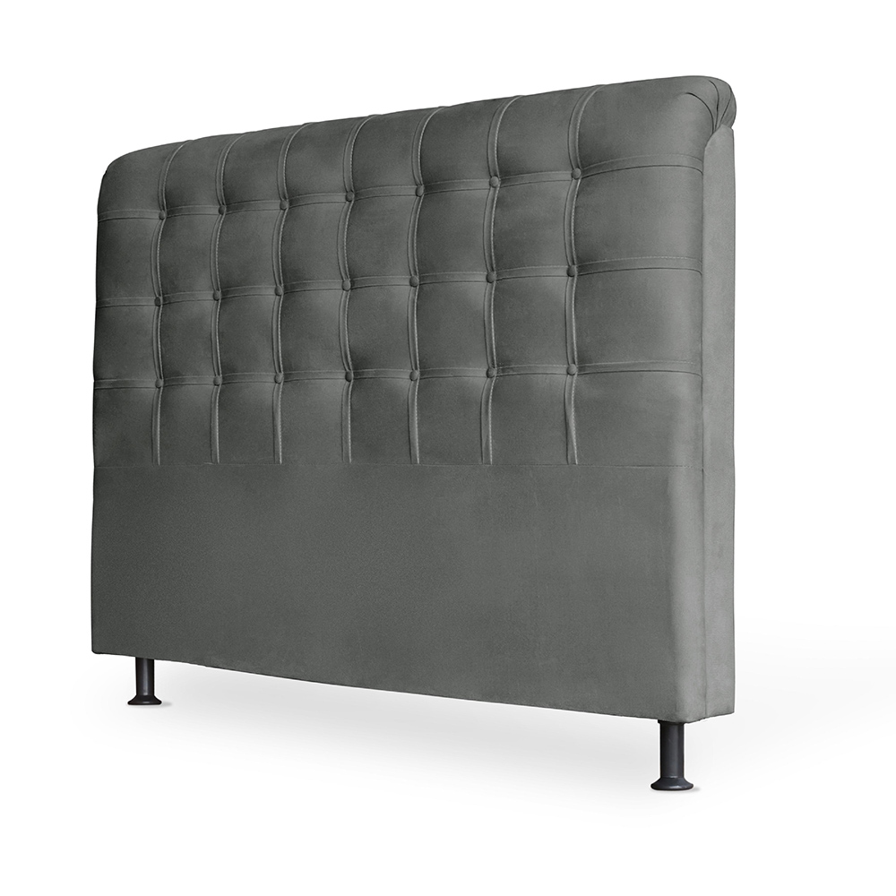 Cabeceira Casal 140cm Ana Para Cama Box Suede Cinza - DS Estofados